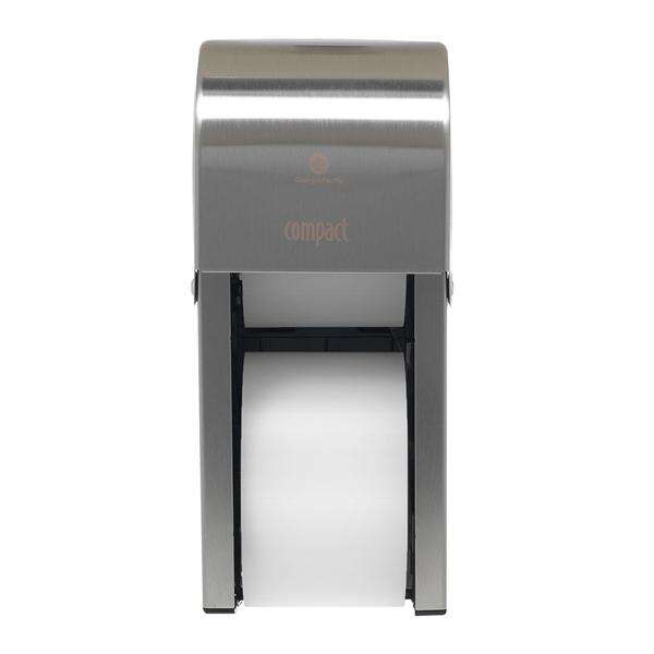 Dispenser Toilet Tissue Compact Stainless Steel White Each